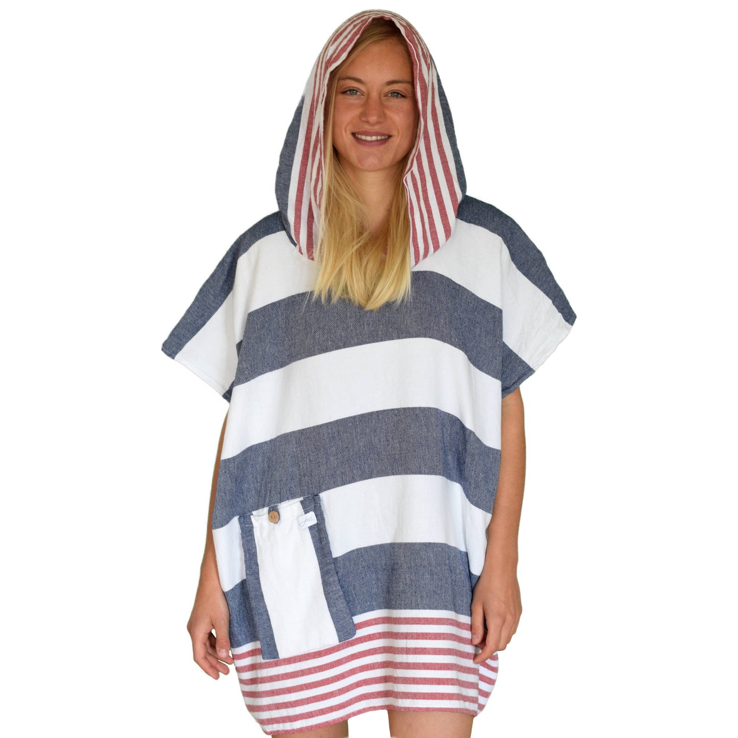 Badeponcho gestreift aus Baumwolle