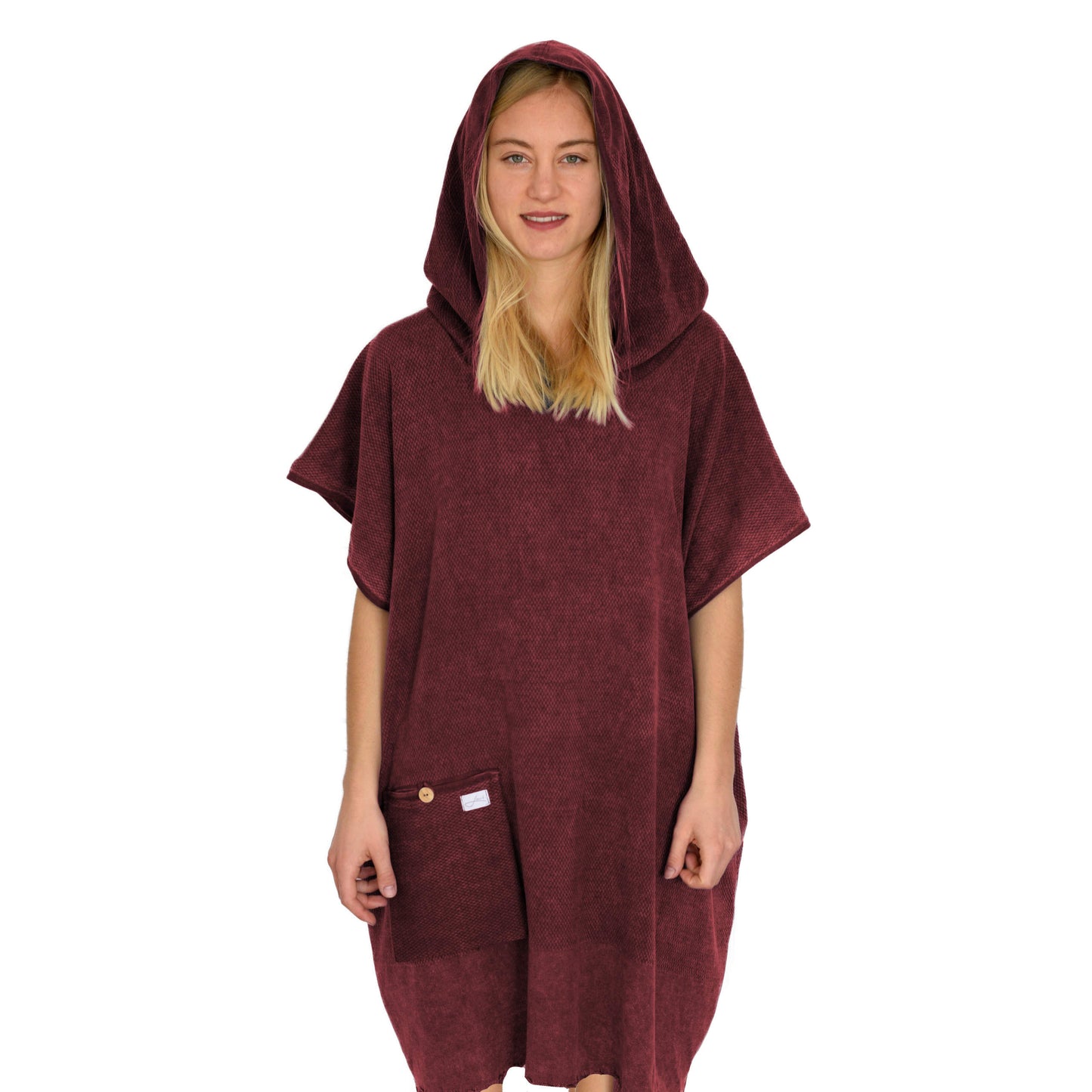 Badeponcho uni aus Bio-Baumwolle