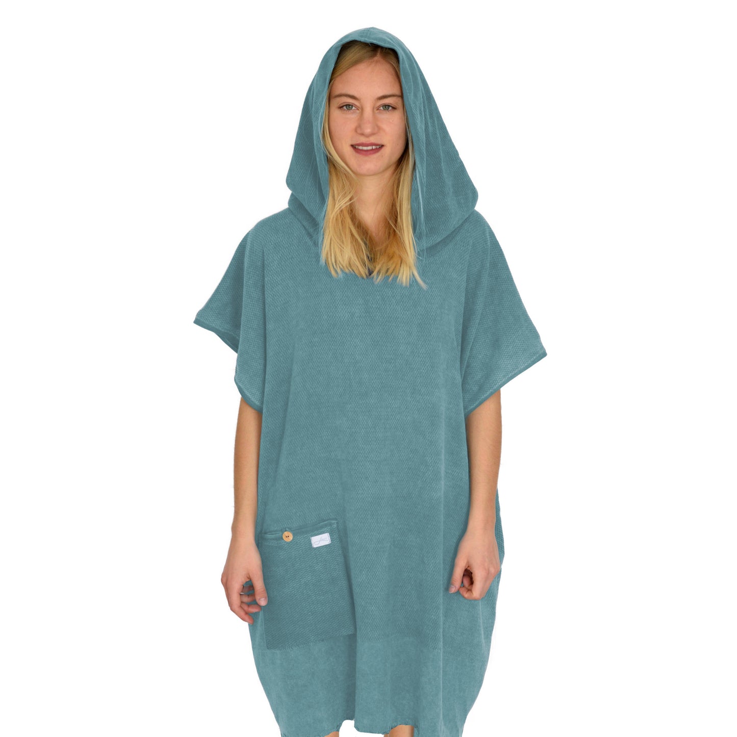 Badeponcho uni aus Bio-Baumwolle