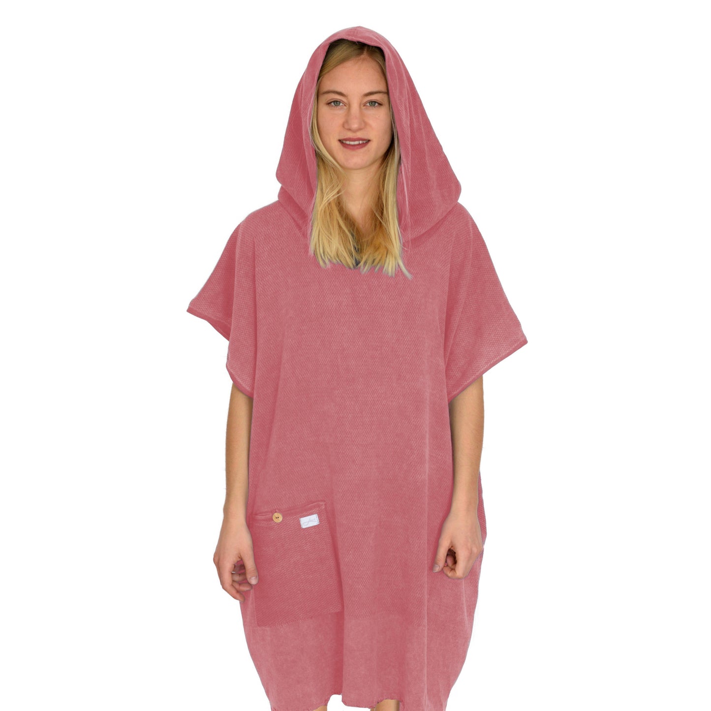Badeponcho uni aus Bio-Baumwolle