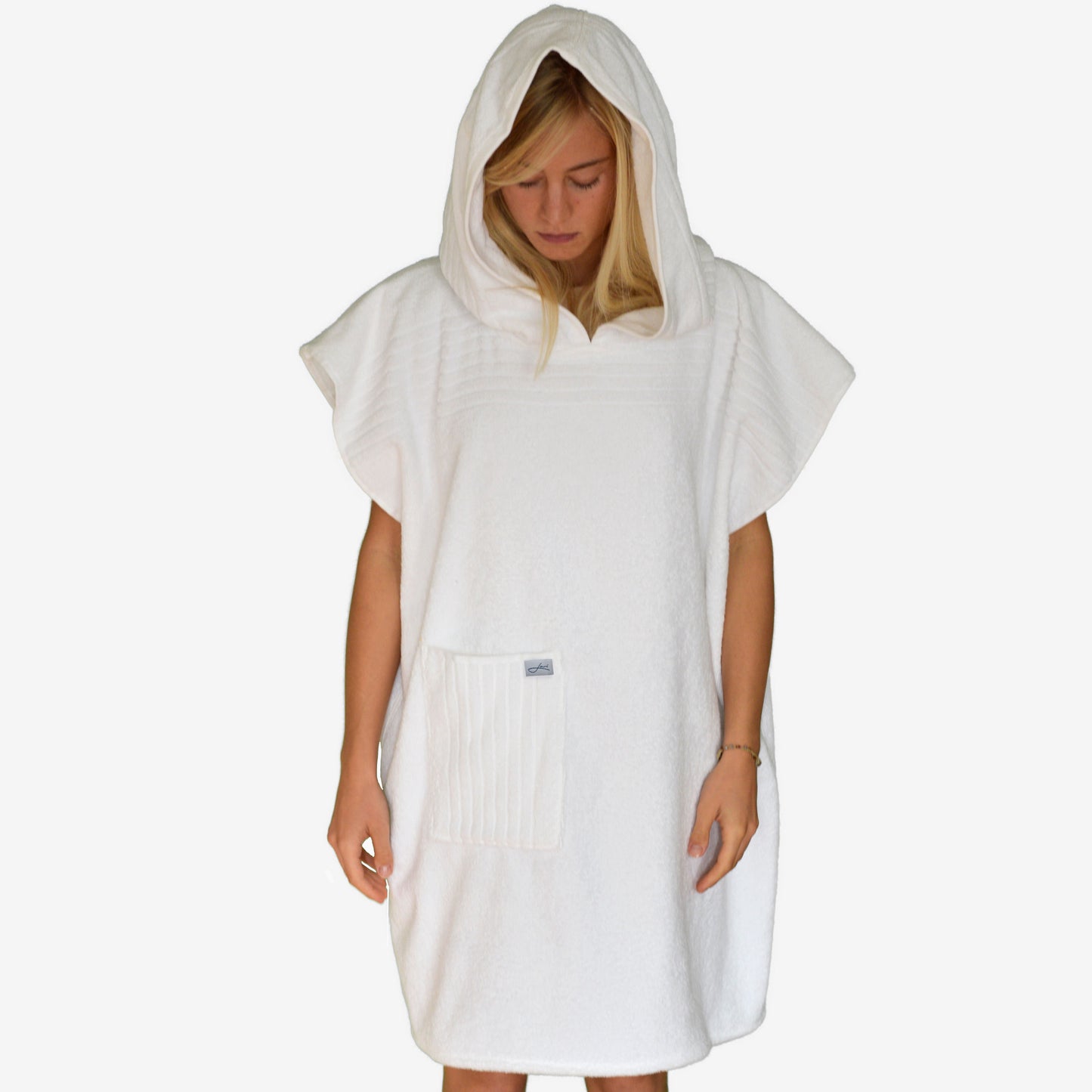 Badeponcho Frottee uni aus Bio-Baumwolle
