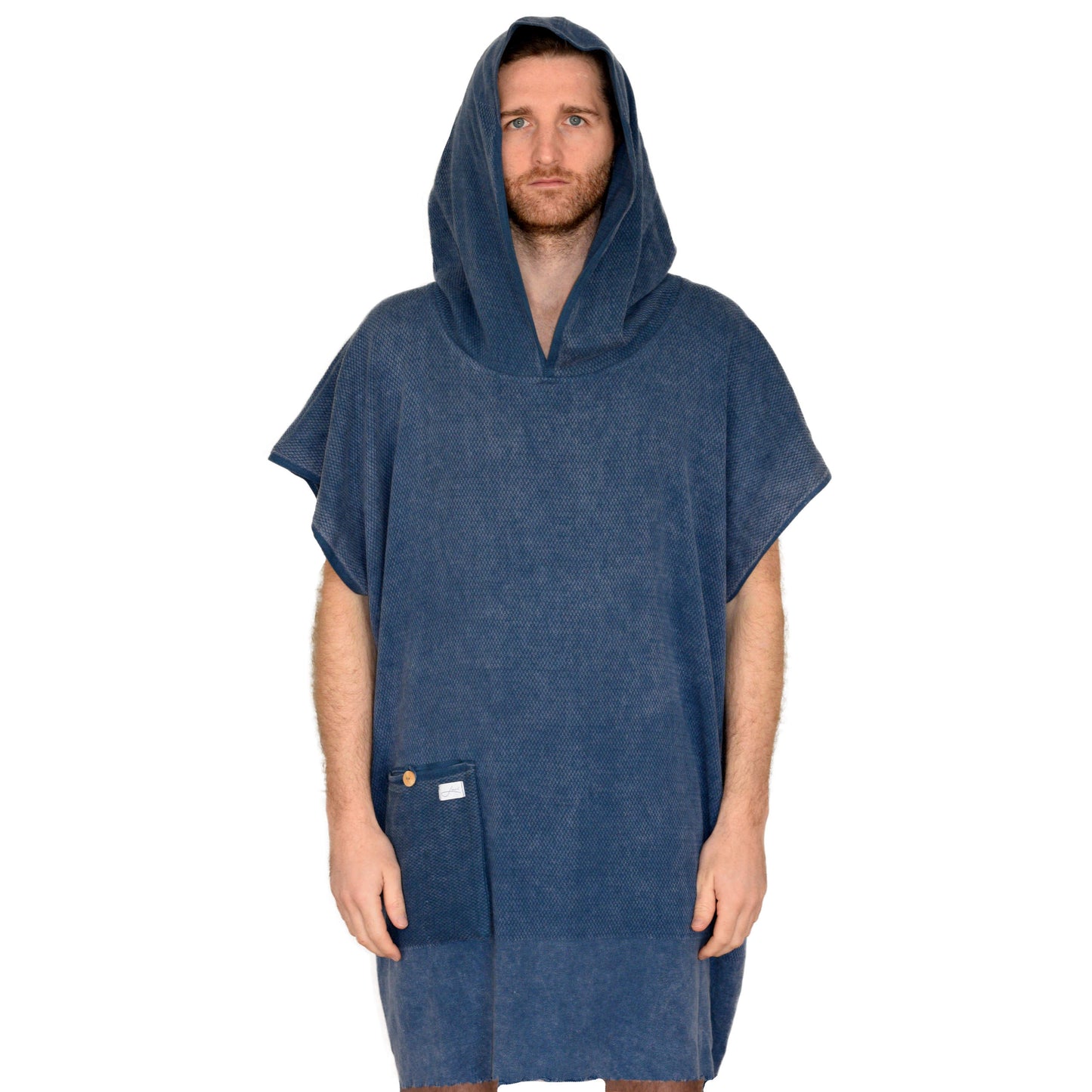 Badeponcho uni aus Bio-Baumwolle