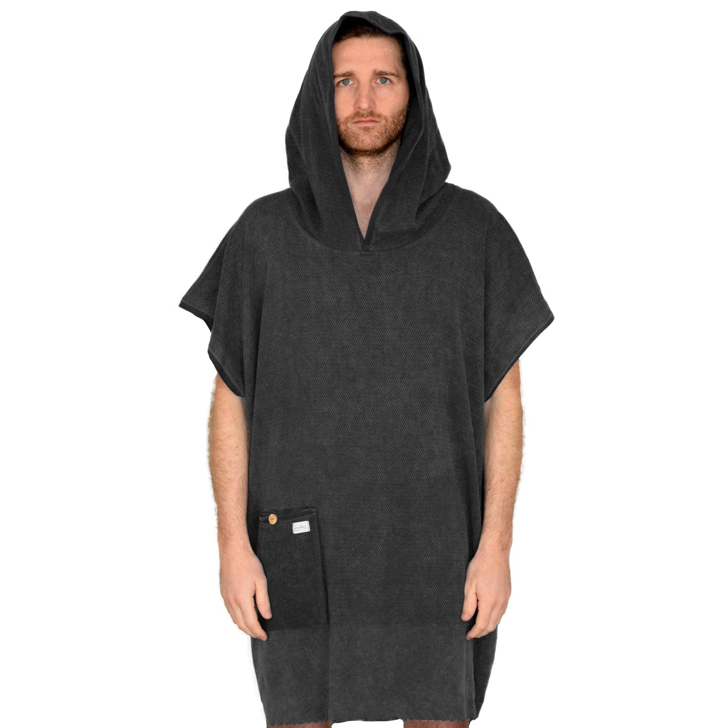 Badeponcho uni aus Bio-Baumwolle