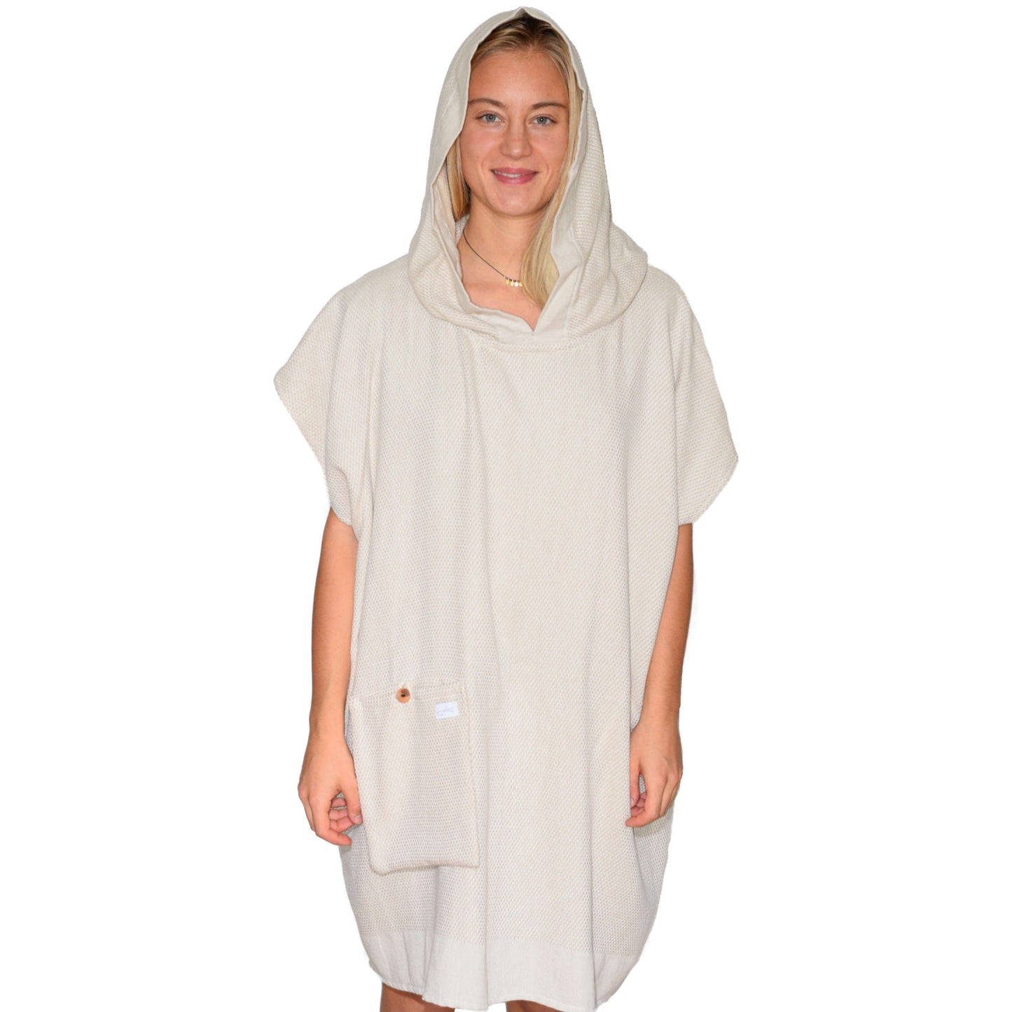 Badeponcho Karo aus Baumwolle