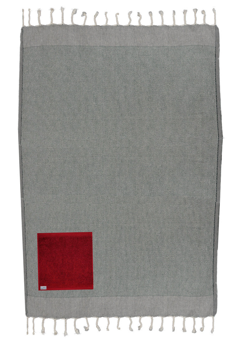 Strandtuch Karo mit Tasche aus Baumwolle