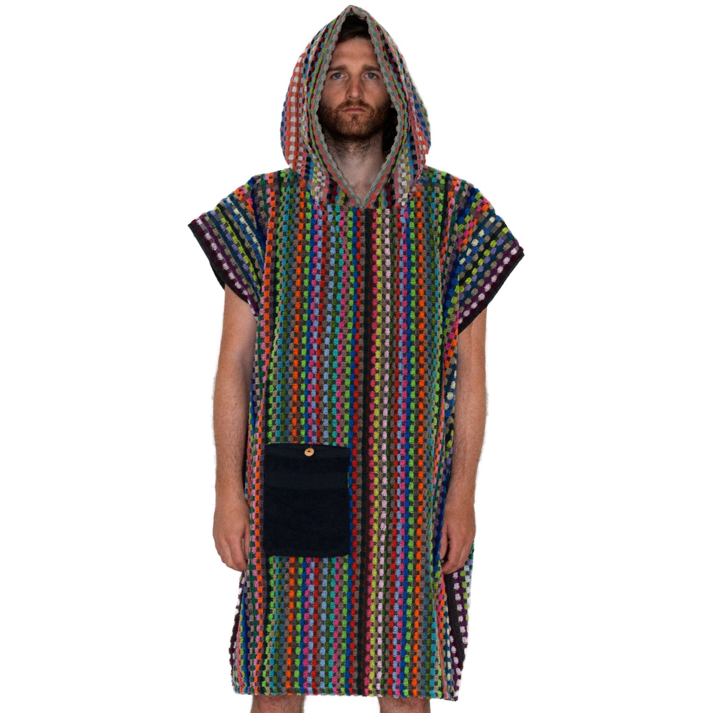 Badeponcho Frottee bunt aus Baumwolle