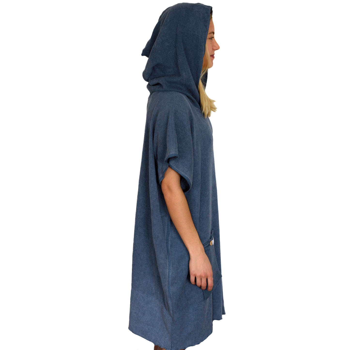Badeponcho uni aus Bio-Baumwolle