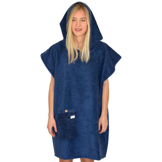 Badeponcho Frottee uni aus Bio-Baumwolle