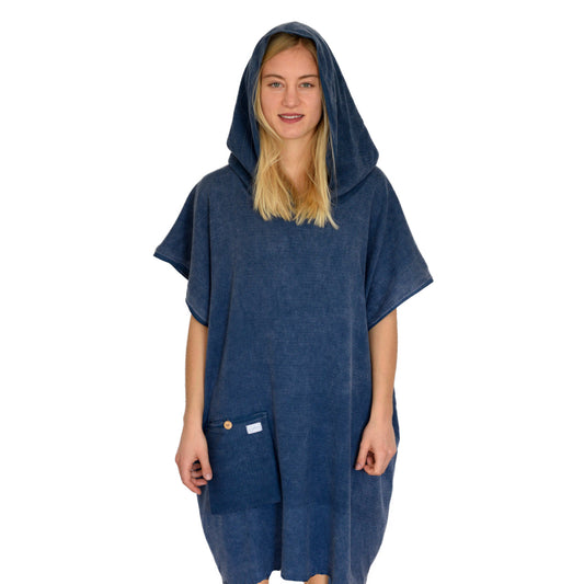 Badeponcho uni aus Bio-Baumwolle
