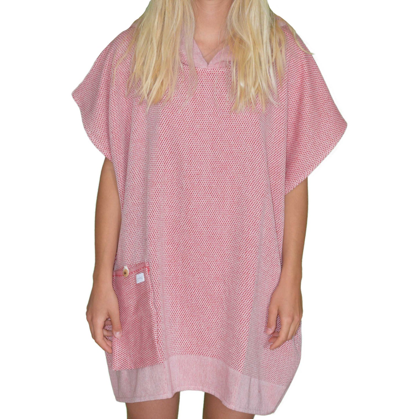 Badeponcho Karo aus Baumwolle